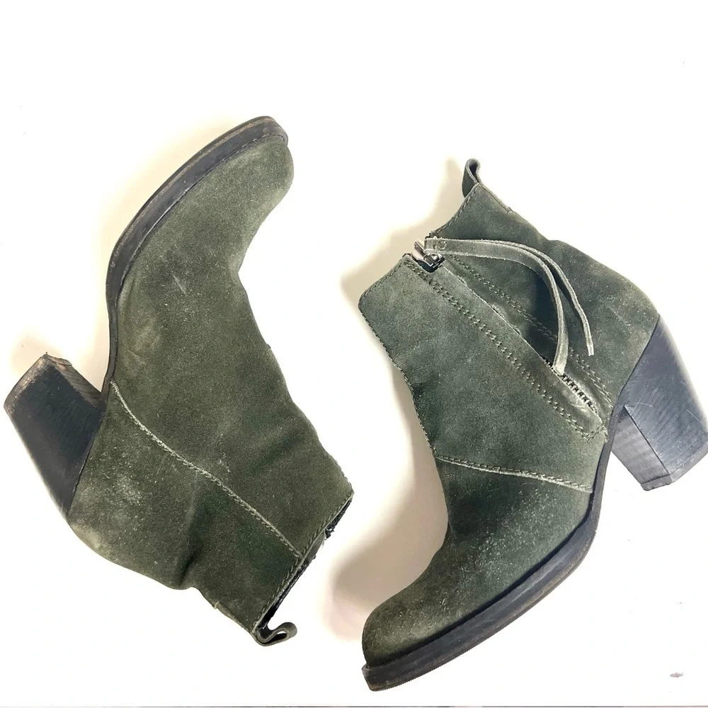 Acne Studios Pistol Suede Ecru Boot 37 Leather Women 7M Fringe Ankle Booties